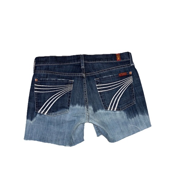 SEVEN FOR ALL MANKIND 27 Dojo Shorts Fade Bermuda Jean Shorts Cutoffs Festival - Picture 1 of 9